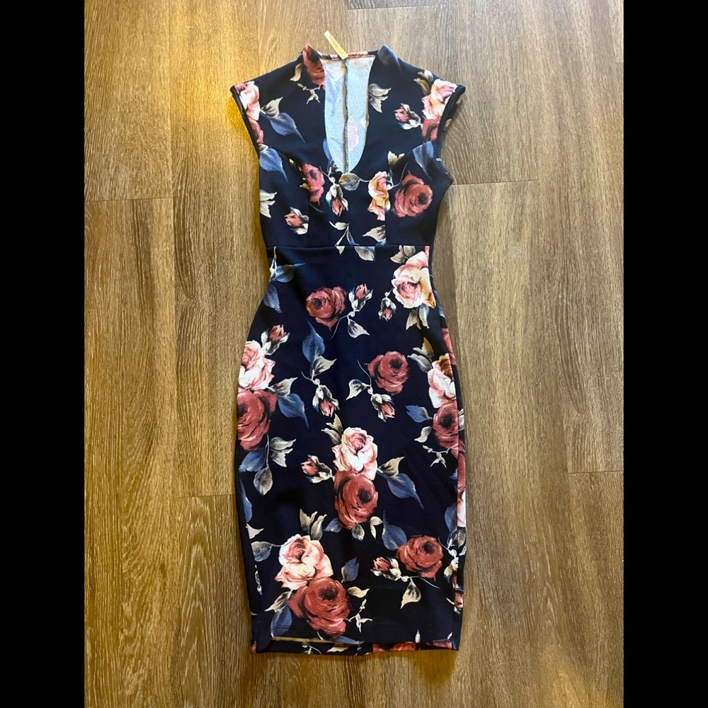 Flower Print Bodycon Dress